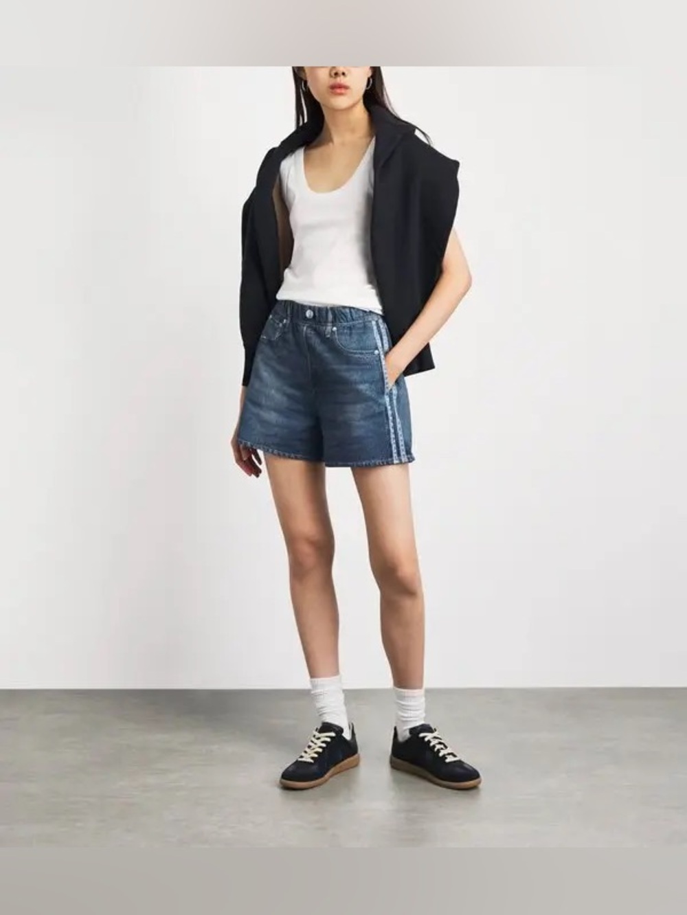 Rag & Bone Shorts Womens Medium Miramar Track Side Stripe Sweatpant Terry Cloth